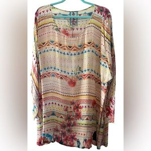 ❣️Johnny Was NWT Cupro Tunic 2x 3x - Beautiful Colors ❣️